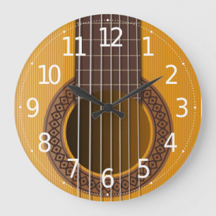 Den enkla eleganta musikaliska väggen för gitarr stor klocka