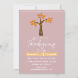 Den enkla Elegantens Thanksgiving Dinner-Blommigte Inbjudningar