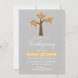 Den enkla Elegantens Thanksgiving Dinner-Blommigte Inbjudningar