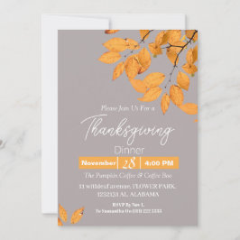 Den enkla Elegantens Thanksgiving Dinner-Blommigte Inbjudningar