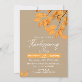 Den enkla Elegantens Thanksgiving Dinner-Blommigte Inbjudningar