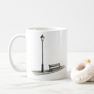 Den enkla gatlampan och inbjudan till Bench Kaffemugg