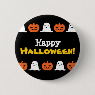 Den enkla Halloween pumpa och spöken knäppas Knapp