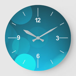 Den enkla Minimalist blåttBokeh väggen tar tid Stor Klocka