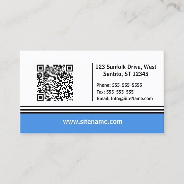 Den enkla moderna Professionellen Grund med blå öv Visitkort (Framsida)