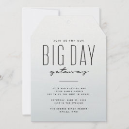 Den enkla roligten för blå vattenfärg för målbröll inbjudningar