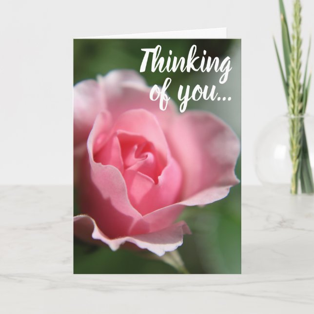 Den enkla rosa ros som är tänkande av dig, Card Kort (Framsida)