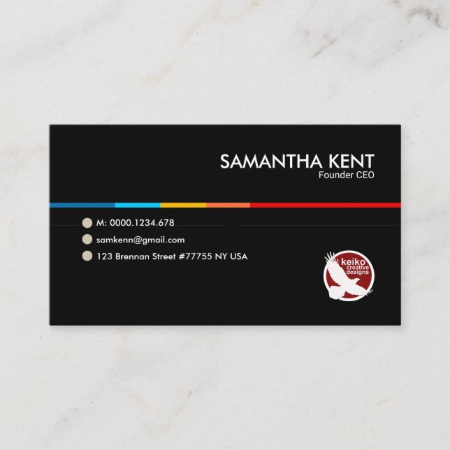 Den enkla svart en klockas slag fodrar vdgrundaren visitkort (Framsida)