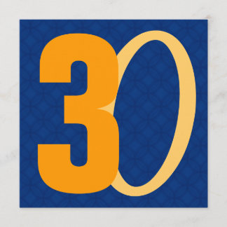 Den enorma 30års födelsedag numrerar blått och inbjudningar