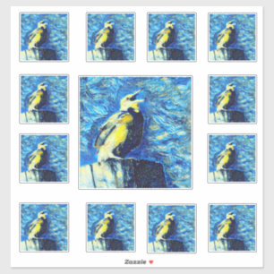 Den Ensamma Fågeln i VanGogh-stil Klistermärken
