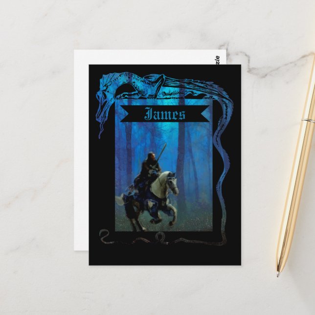 Den Ensamma Riddaren: En Resa Genom Dimman Vykort (Fram/Back In Situ)
