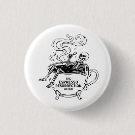 Den Espresso-upståndelsen Roliga Skelett Kaffe Knapp