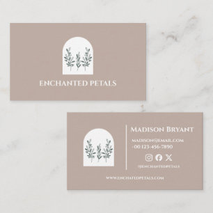 Den estetiska Eleganten Blommigt Boho Löv Soft Fär Visitkort