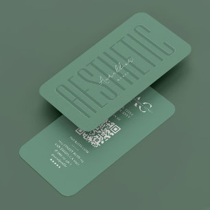 Den estetiska Professionellen Monogram Dusty Teal Visitkort
