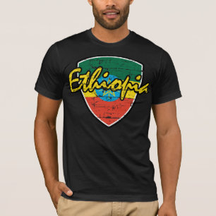 Den etiopiska flagga skyddar design t shirt