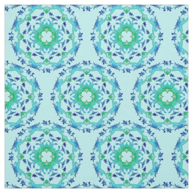 Den etniska blommigten cirklar mandalaen /pattern. tyg (Provkarta)