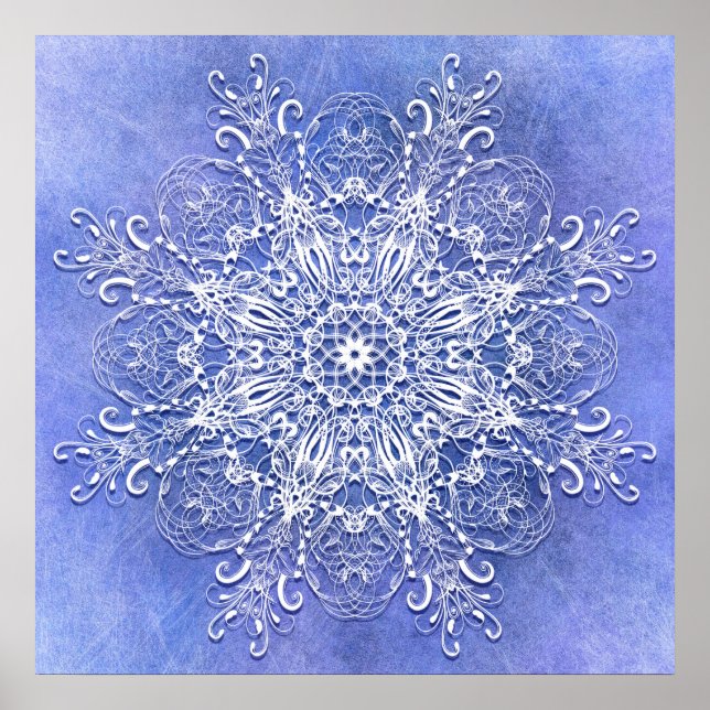 Den etniska blommigten mandala på grym bakgrund. poster (Framsidan)