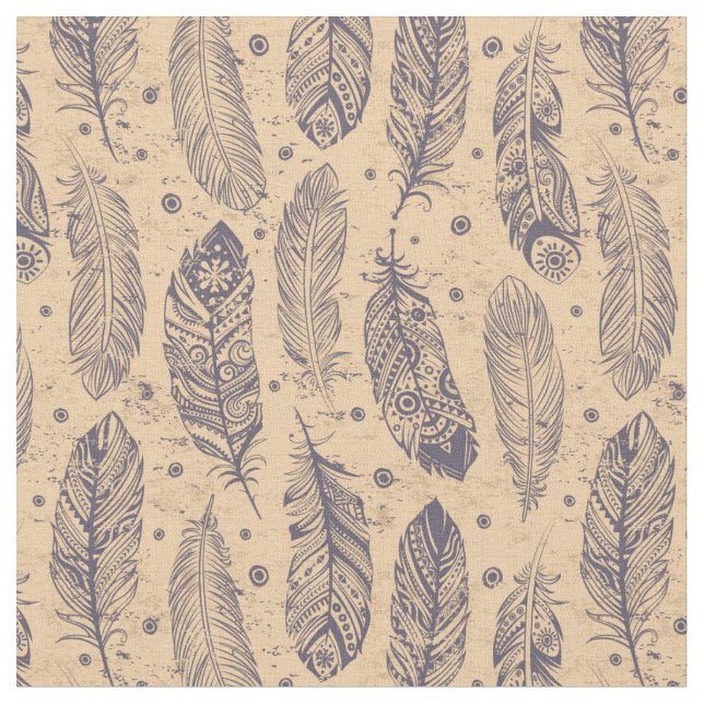 Den etniska fjädern skisserar mönster tyg (Närbild)