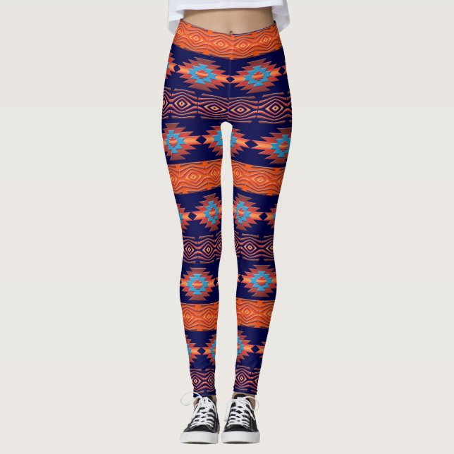 Den etniska stammen mönster i sydvästra delen. leggings (Framsida)