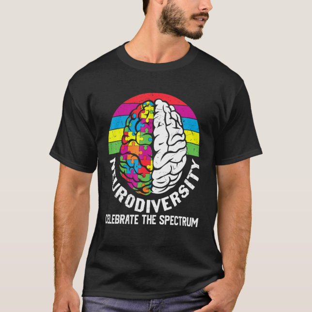 Den europeiska mångfalden firar Autism-hjärnan T Shirt (Framsida)
