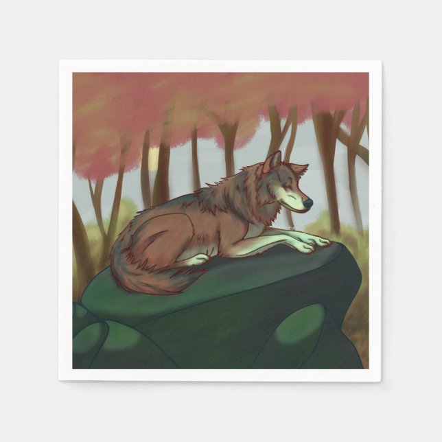 Den europeiska Vargen Pappersservett (Framsidan)