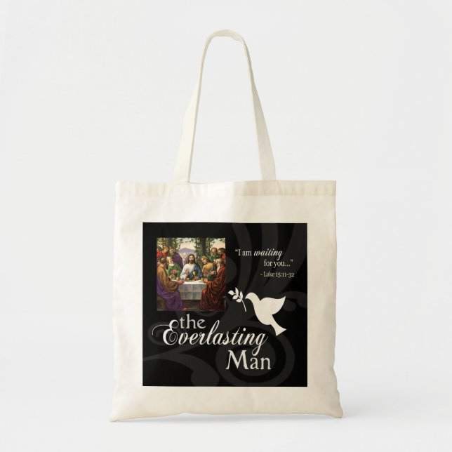 Den eviga manen hänger lös tygkasse (Framsidan)