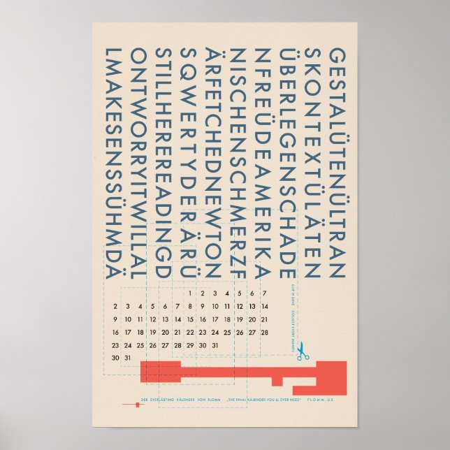 den EVIGVARANDE KALENDERN av FLOMM Poster (Framsidan)