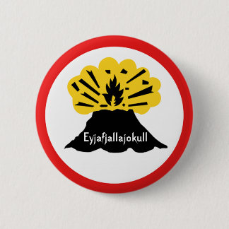 Den Eyjafjallajokull vulkan knäppas emblem Knapp