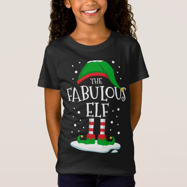 Den Fabulous Elf-julfamiljen som matchar Julafton  T Shirt (Framsida)