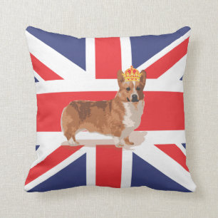 Den fackliga jackflagga med corgien och kronan kudde