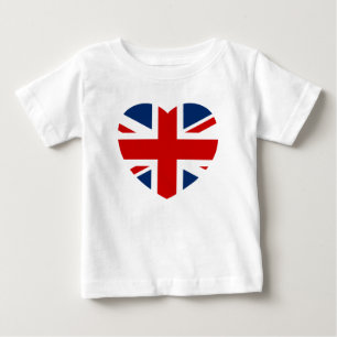 Den fackliga jackflaggahjärtan formar tee shirt