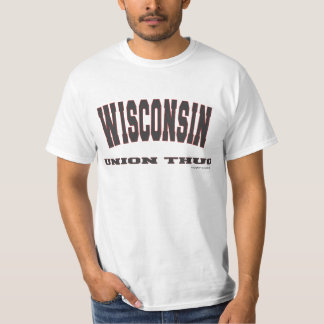 Den fackliga thugen med rött skisserar t-shirt