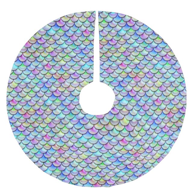 Den Falln regnbågen bubblar sjöjungfrufjäll Julgransmatta Borstad Polyester (Framsidan)