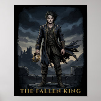 Den Fallna Kungen Gothic Mörk Fantasy Design Poster