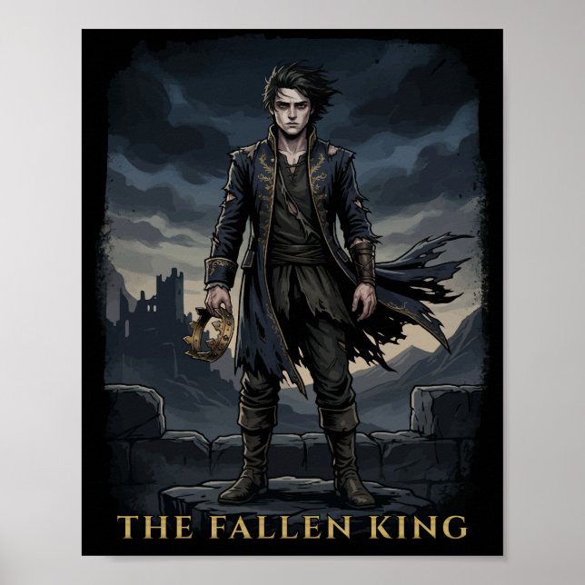 Den Fallna Kungen Gothic Mörk Fantasy Design Poster (Framsidan)