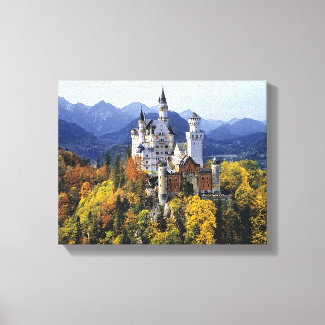 Den fantasifulla Neuschwanstein är en av tre Canvastryck (Framsida)