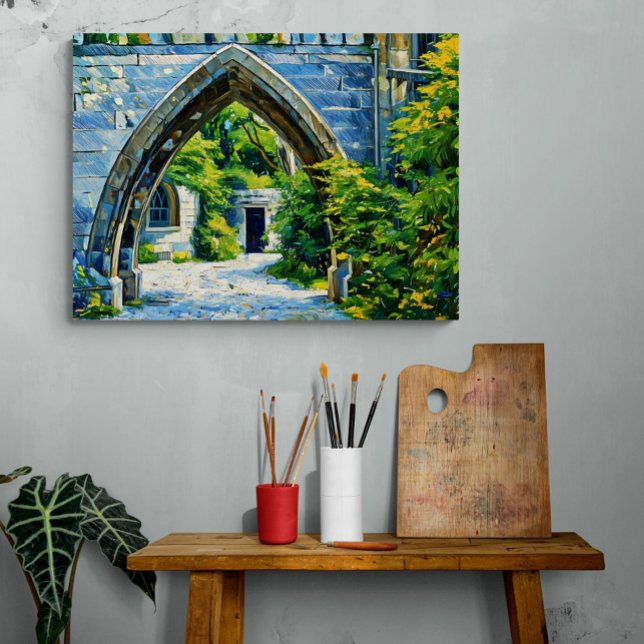 Den fantastiska arkitekturen till en Gömt Garden Canvastryck (The perfect touch of magic: our "Secret Passage" print.)