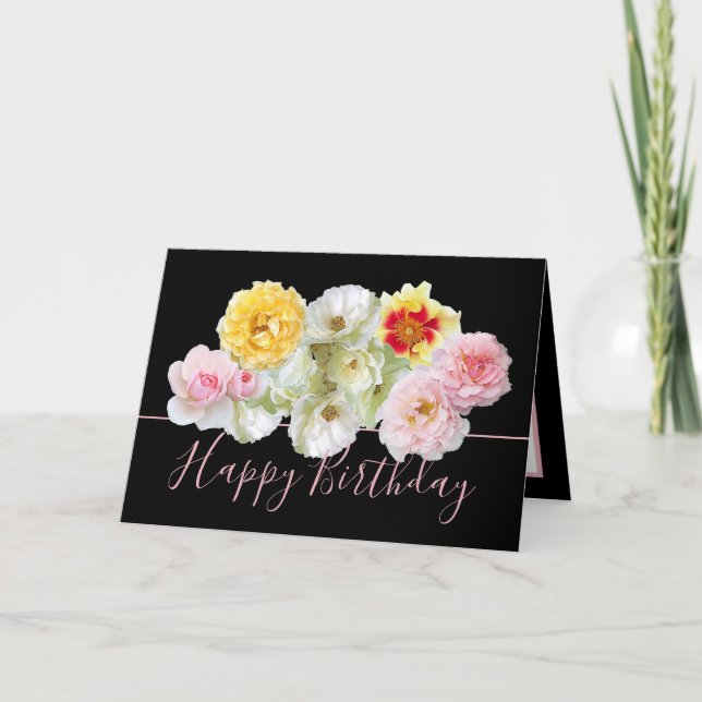 Den fantastiska Blommigten Bouquet Birthday i Ro m Kort (Framsida)