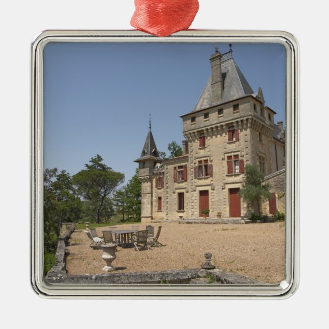 Den fantastiska Chateau de Pressac och trädgården Julgransprydnad Metall (Framsidan)