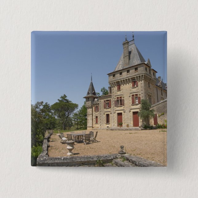 Den fantastiska Chateau de Pressac och trädgården Knapp (Framsida)