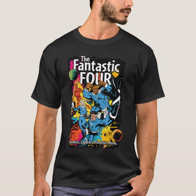 Den fantastiska fyrans första steg Episk serietidn T Shirt (Framsida)