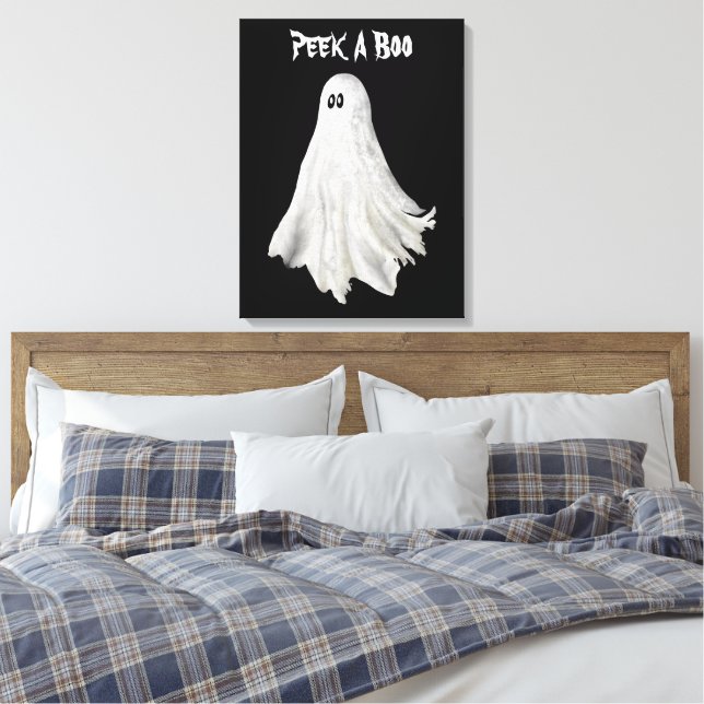 Den fantastiska Ghost från Halloween Teckning Canvastryck (Insitu (sovrum))