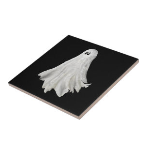 Den fantastiska Ghost från Halloween Teckning Kakelplatta