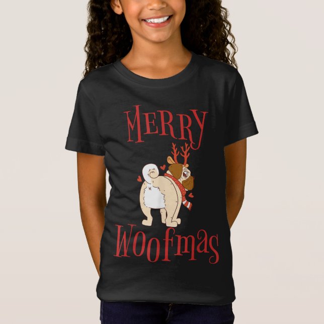 Den fantastiska julen Hund Julafton Julgran T Shirt (Framsida)
