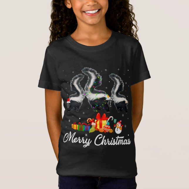 Den fantastiska julen Ljus Julafton Pajama Skunk A T Shirt (Framsida)