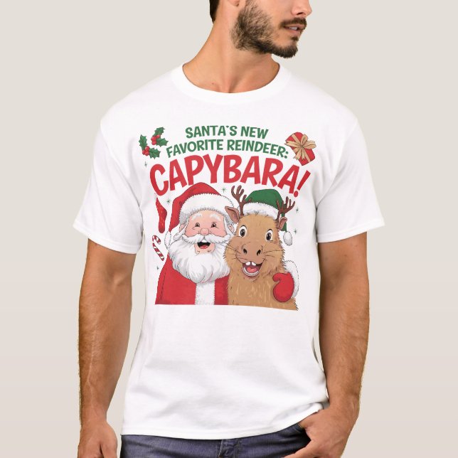 Den fantastiska jultomten Capybara Shirt | Festive T Shirt (Framsida)