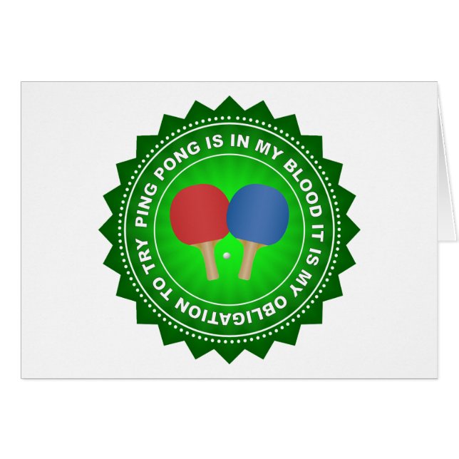 Den fantastiska pingen Pong skyddar Hälsningskort (Framsidan Horizontal)