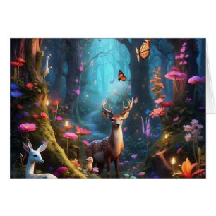 Den fantastiska skogen är en Mystical Oasis Blank Hälsningskort