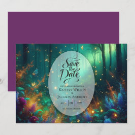 Den fantastiska skogen av radikant judar Bröllop Spara Datumet