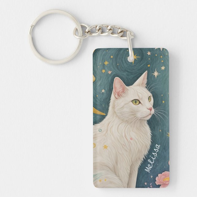 Den fantastiska vitkatten med Grönt Ögon (Framsidan)